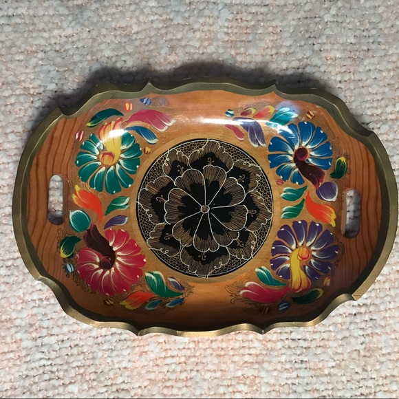 Other - 🌷Handpainted Wooden Tray